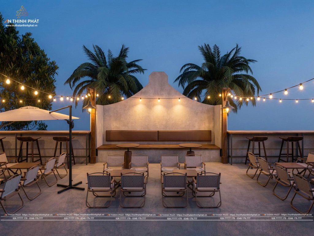 Mộc 1992 - 3500 M² - Phong Cách Địa Trung Hải 6 Không gian sân vườn của dự án quán cafe Mộc 1992