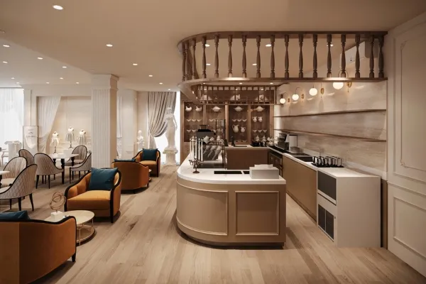 Maison Monet - 393m² - Thiết Kế Quán Trà Chiều 9 Không gian quầy bar Maison Monet đậm dấu ấn tân cổ điển